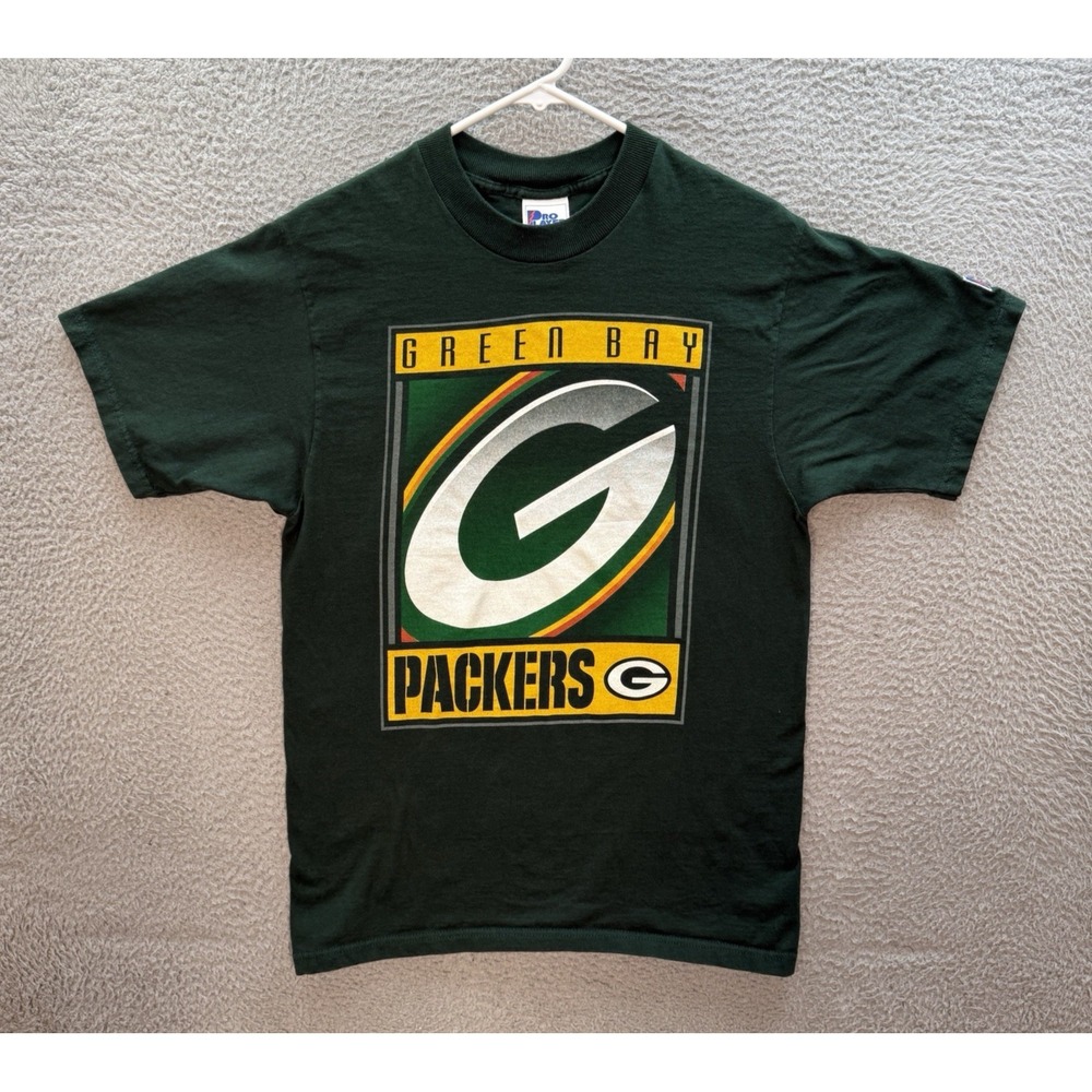 Vintage Green Bay Packers Shirt Adult Medium Green Crewneck Tee NFL 90s Y2K
